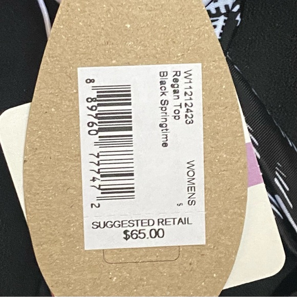 PRANA • NWT! “Regan” High Neck UPF 50+ Bikini Top - Black Springtime - Size S - Picture 8 of 16